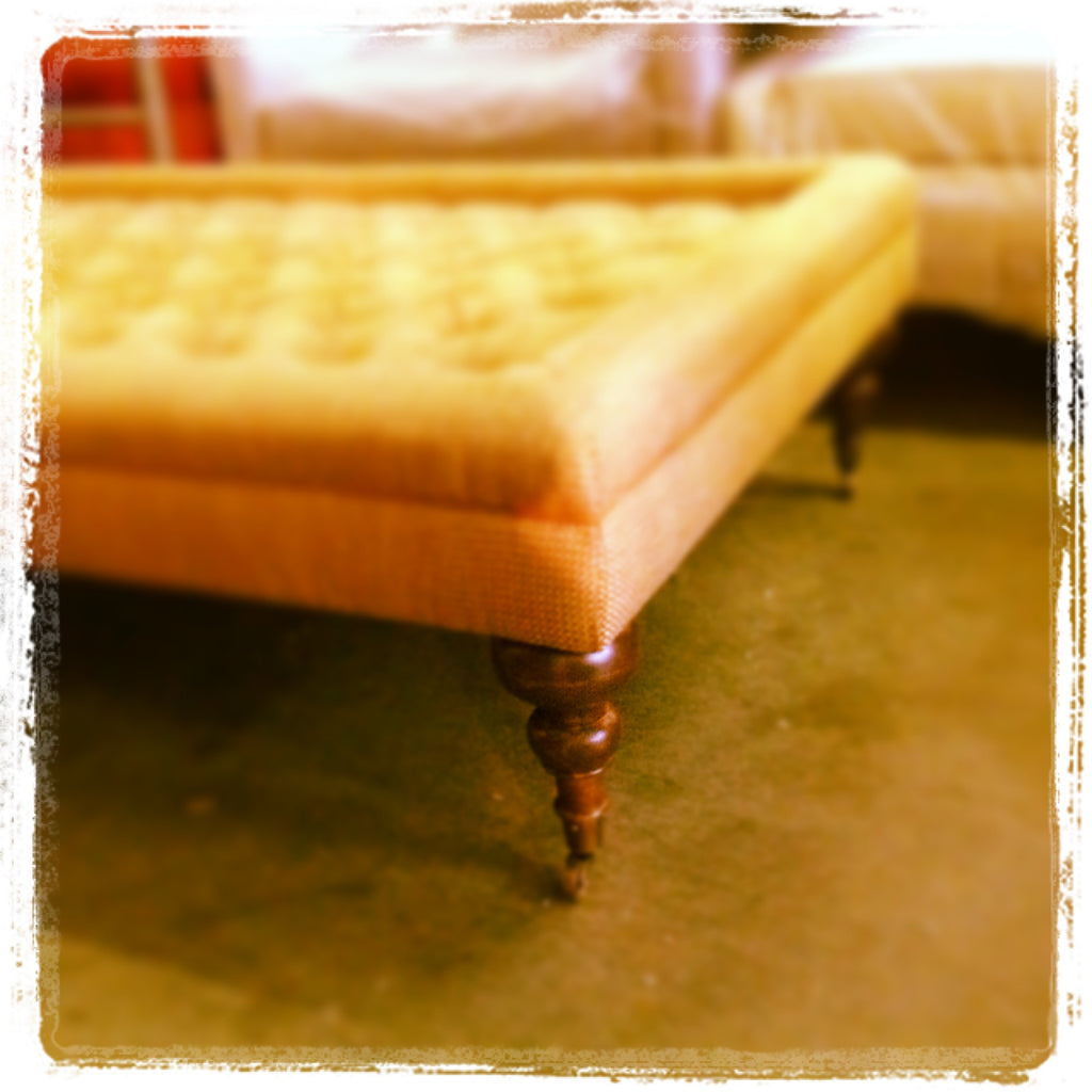 Orange Ottoman with Casters